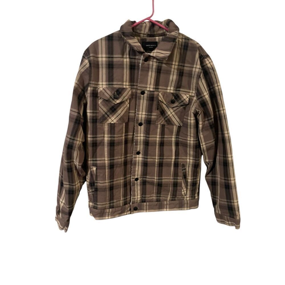 Saint Morta Mens Brown Plaid Flannel Long Sleeve Button-Down Shirt Size XL